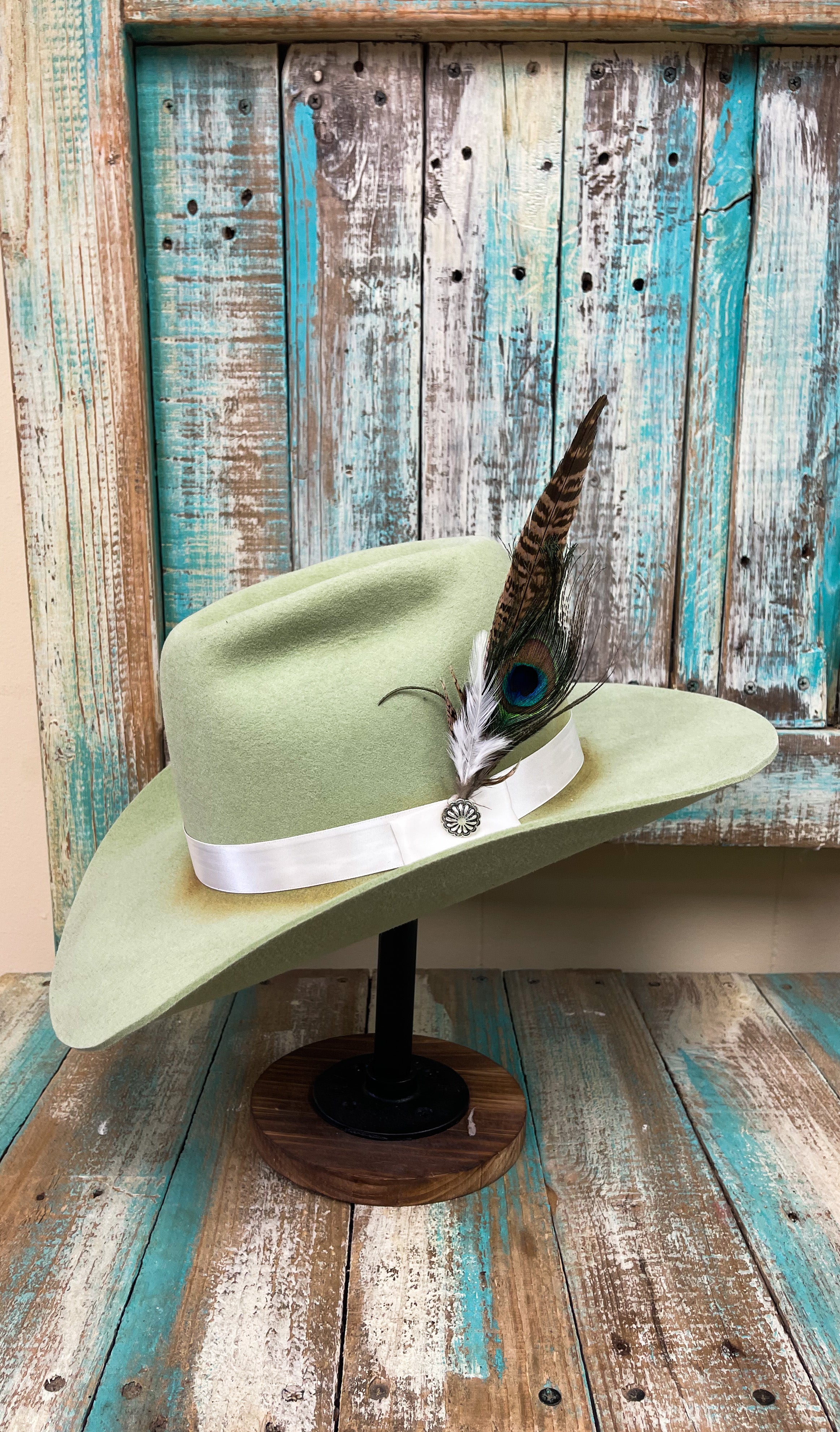 Pistachio custom cowboy hat