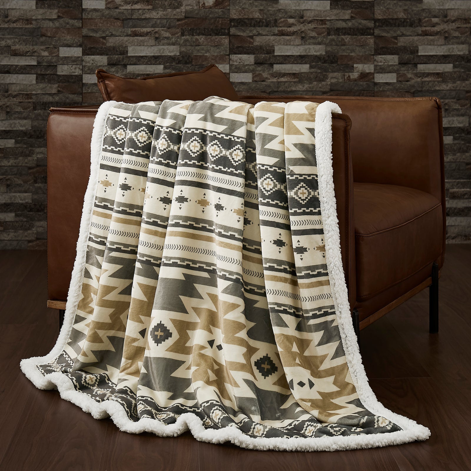Desert Sage sherpa Throw blanket