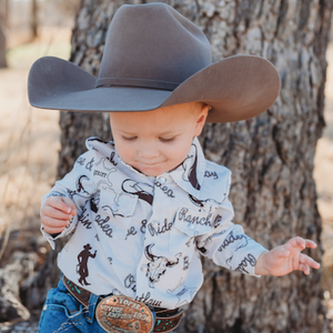 Boys Buckin Cowboy Pearl Snap shirt